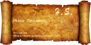 Huss Salamon névjegykártya